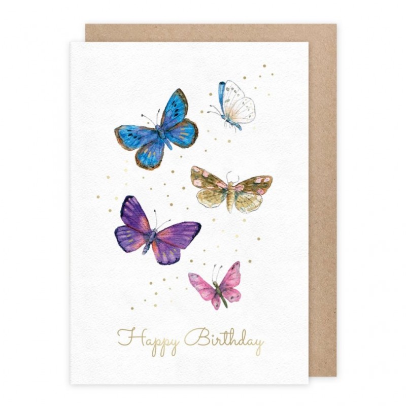 Cartão Aniversário Borboletas com Envelope