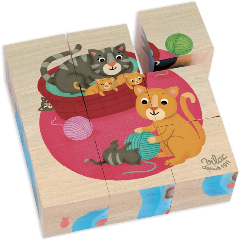 Puzzle de Cubos Animais
