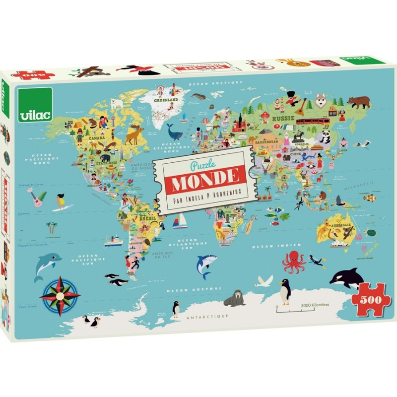 Puzzle Mapa Mundo - 500 peças