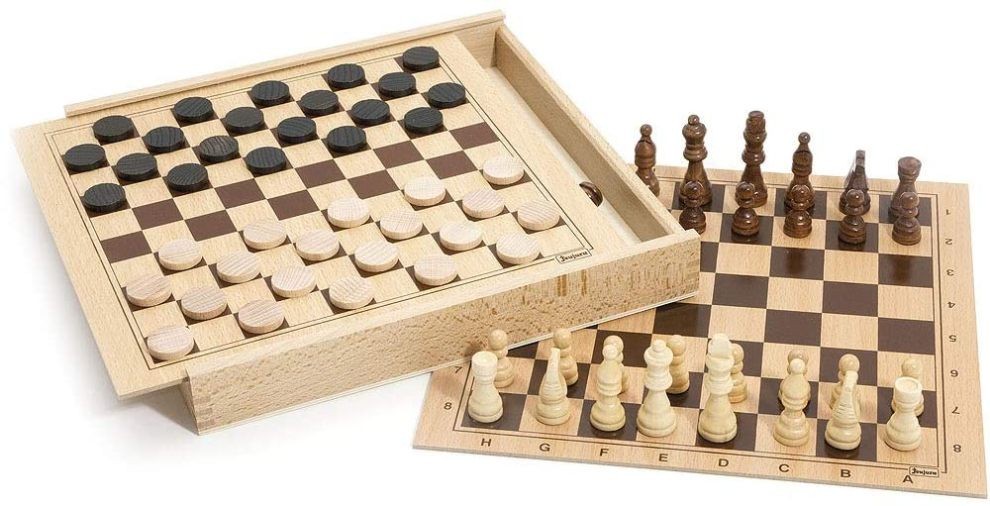 Caixa Tabuleiro de Xadrez de Madeiras Nobres - Wooden Chessboard