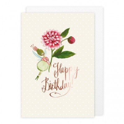 Cartão Aniversário Elfo Flores com Envelope