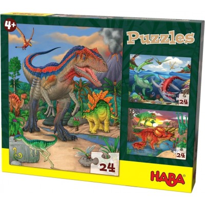 3 Puzzles Dinossauros (24 peças)