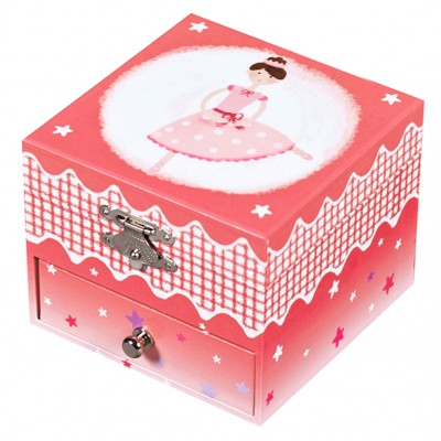Caixa de Jóias Musical Cubo Bailarina Rosa