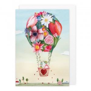 Cartão Balão de Flores com Envelope